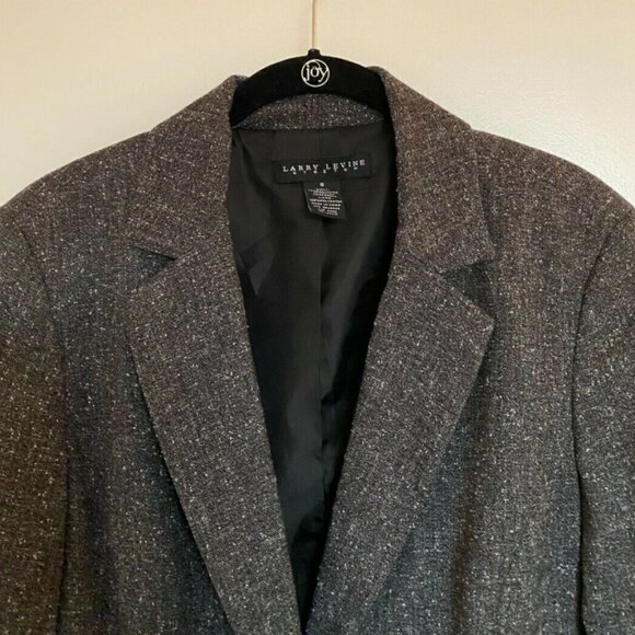 𝅺larry Levine Women's Gray Blazer Size 8 - Picture 2 of 9